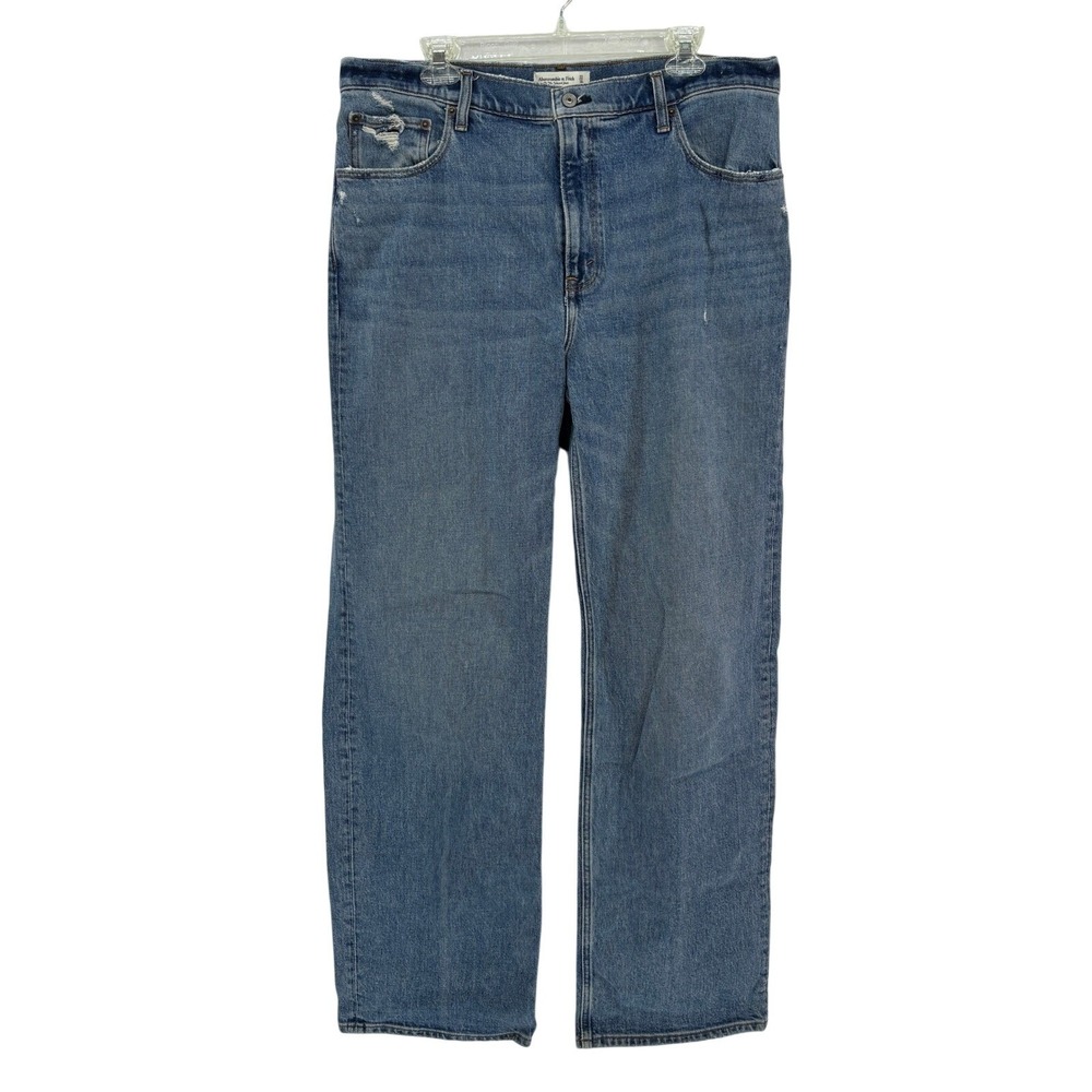 Abercrombie & Fitch The 90s Relaxed Jean size 33 / 16L High Rise Blue Denim